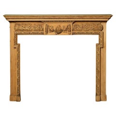 Antique Carved Pine Fireplace