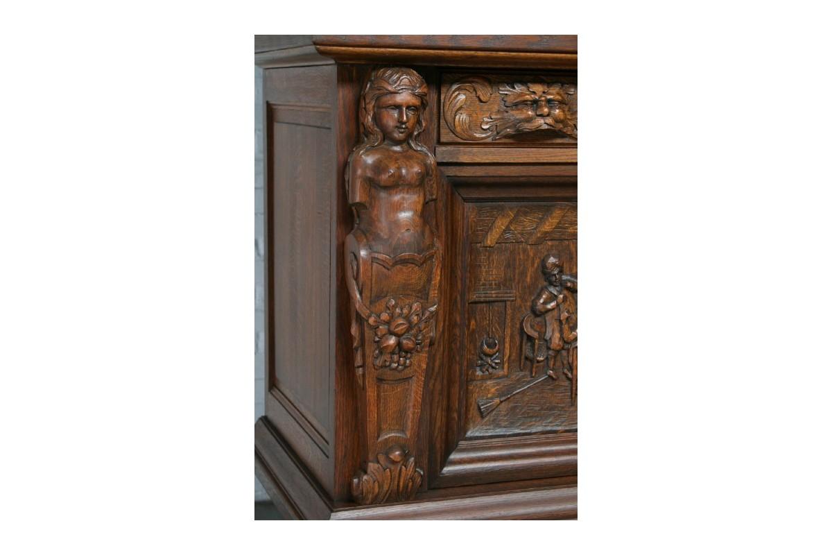 Belgian Antique Carved Renaissance Chest of Drawers