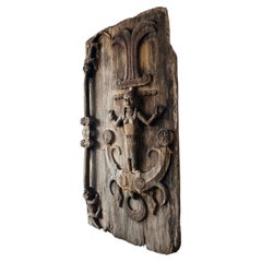 Antique Carved Royal Tribal Door from Nias Island, Indonesia c. 1900