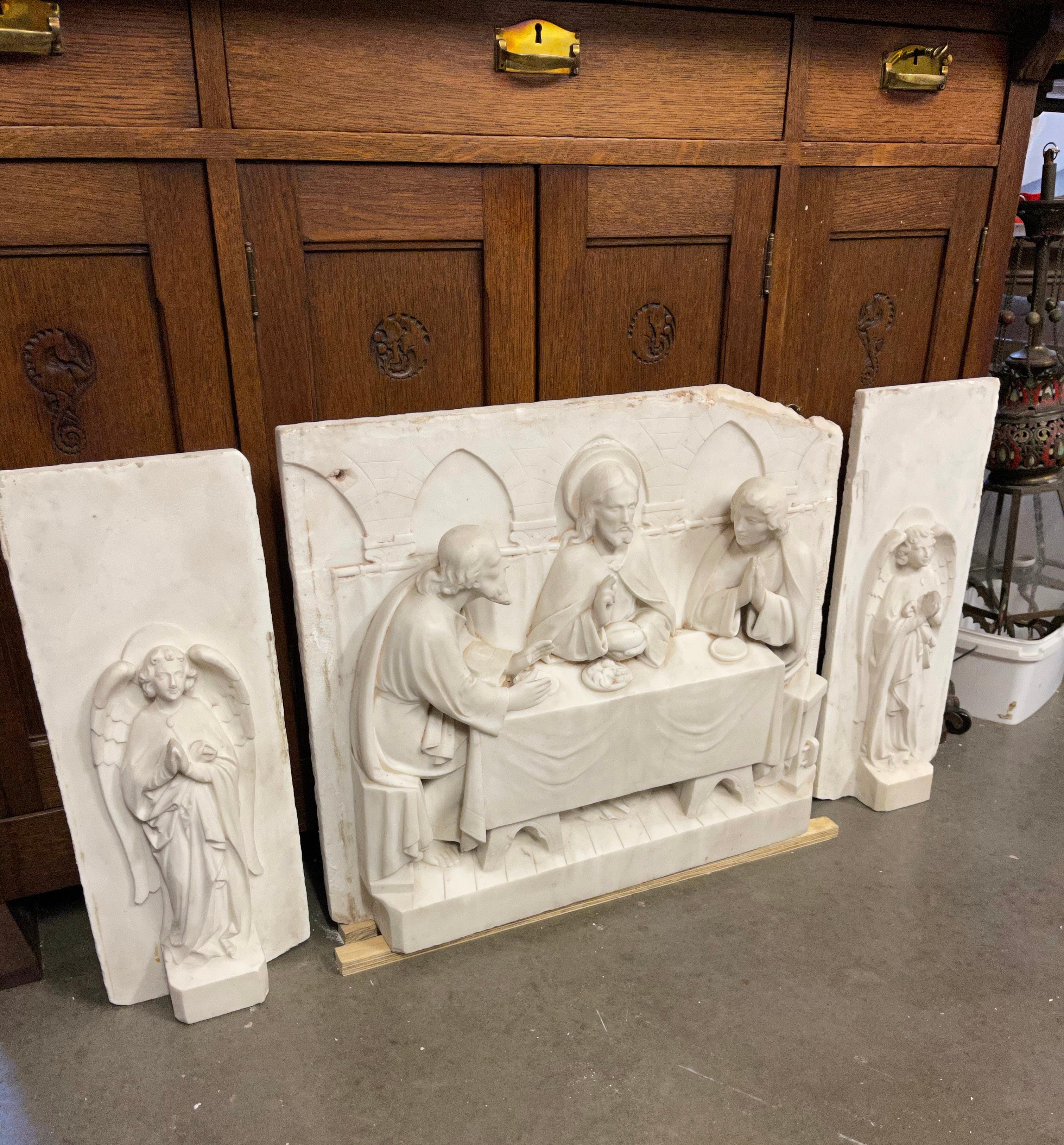 Stunning and all hand carved Gothic Revival from the late 1800s depicting a biblical scene