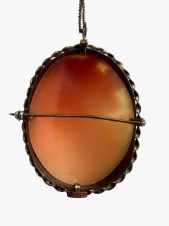 Antique Carved Shell Cameo 12K Gold Filled Necklace Pendant and Brooch