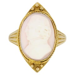 Used Carved Shell Cameo Ring