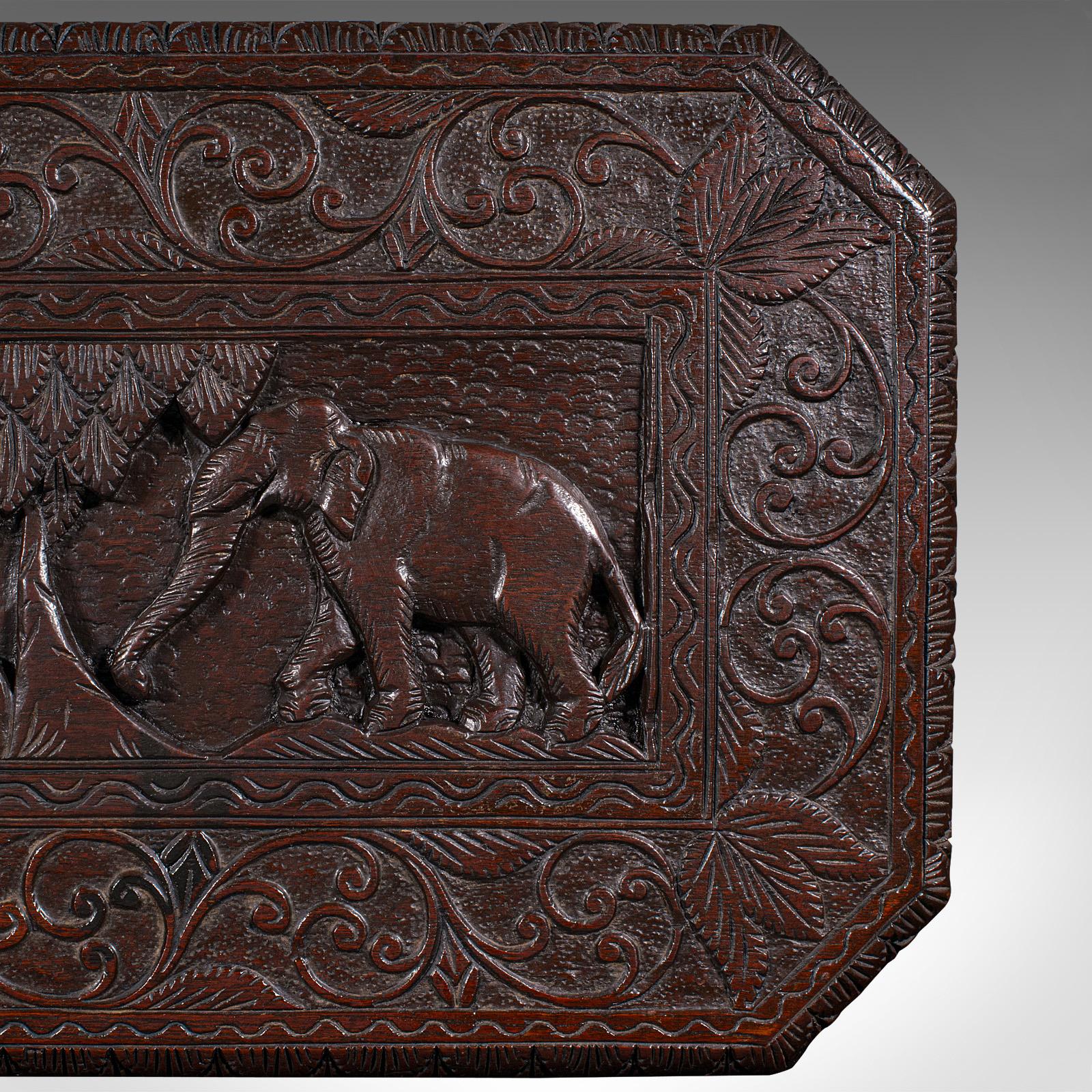Antique Carved Side Table, Indian, Teak, Lamp, Side, Tray, Occasional, Victorian For Sale 3