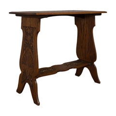 Antique Carved Side Table, Italian, Oak, Occasional, Lamp, Edwardian, circa 1910