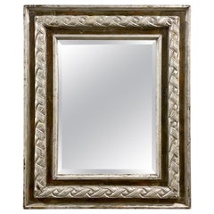 Antique Carved & Silver Gilded Mirror