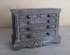 Antique Carved Slate Miniature Chest of Drawers. Welsh, Late 19th Century