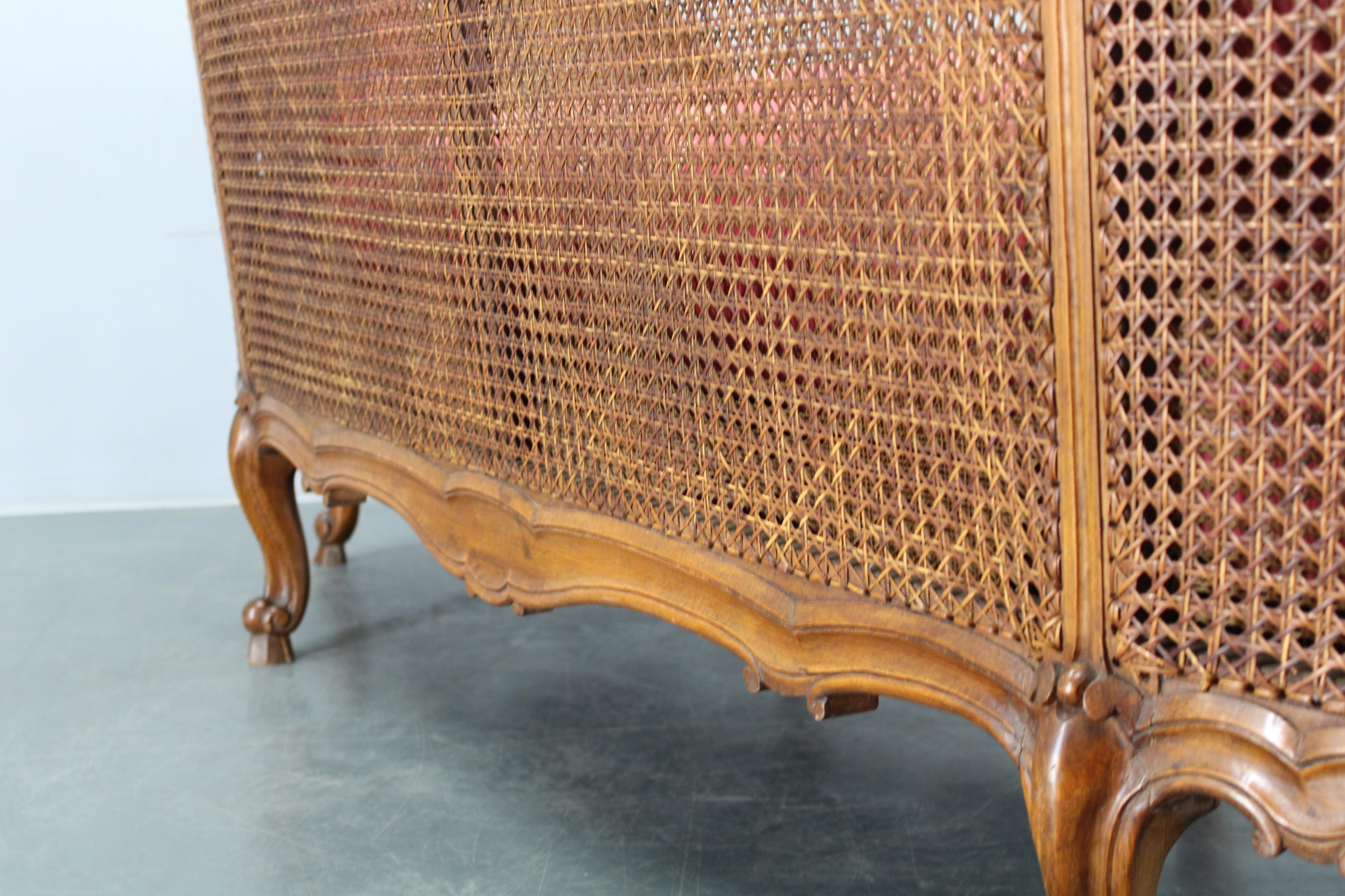 Antique Carved Sofa with Cane Sides , Czechoslovakia in vendita 10
