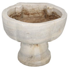 Antique Carved Solid Block of Marble Wash Basin, Sink From Mediterranean Region