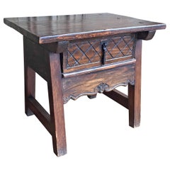 Antique Carved Spanish End Table, circa 1870