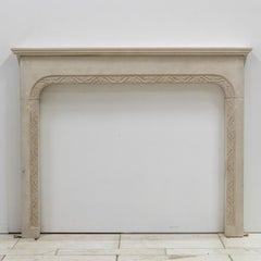 Antique Carved Stone Architectural Fireplace Surround