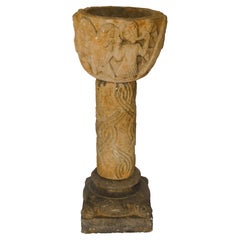 Antique Carved Stone Font