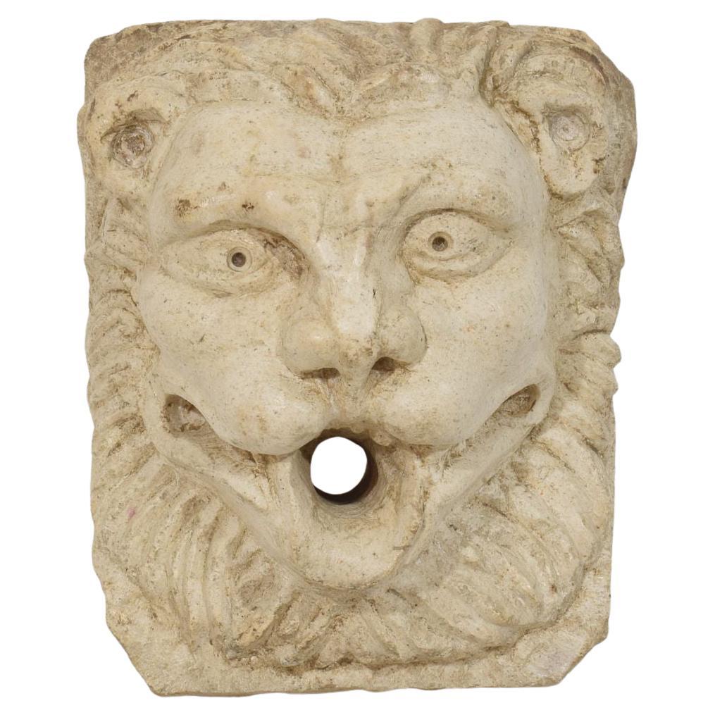 Antique Carved Stone Lion Fountain Head, Italian, Circa 1650-1750 For Sale