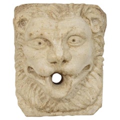 Antique Carved Stone Lion Fountain Head, Italian, Circa 1650-1750