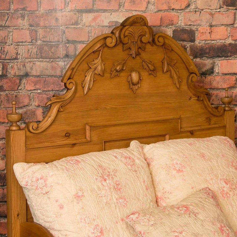 Antique Carved Swedish Twin Pine Bed at 1stDibs