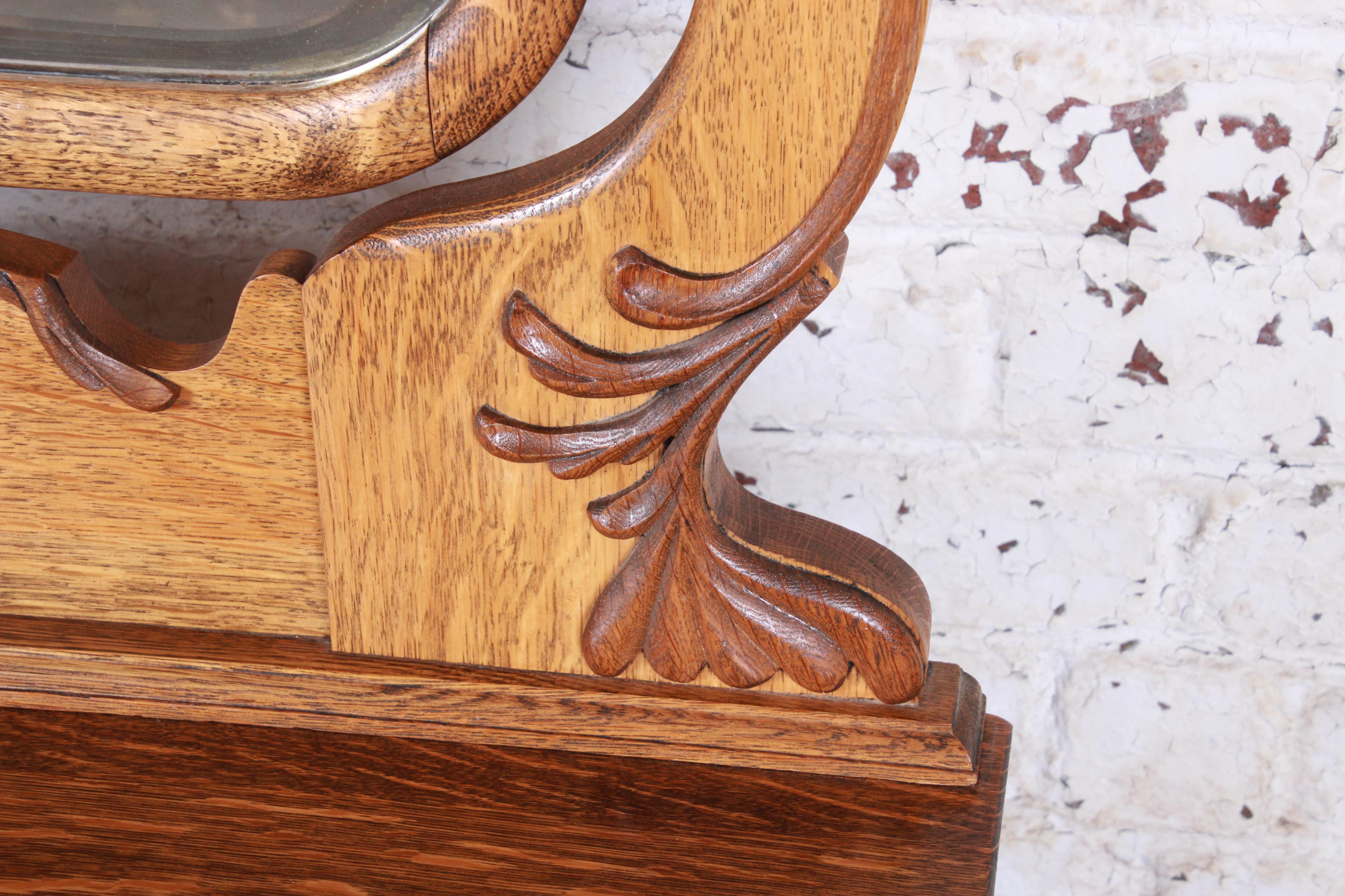 antique oak dresser with mirror