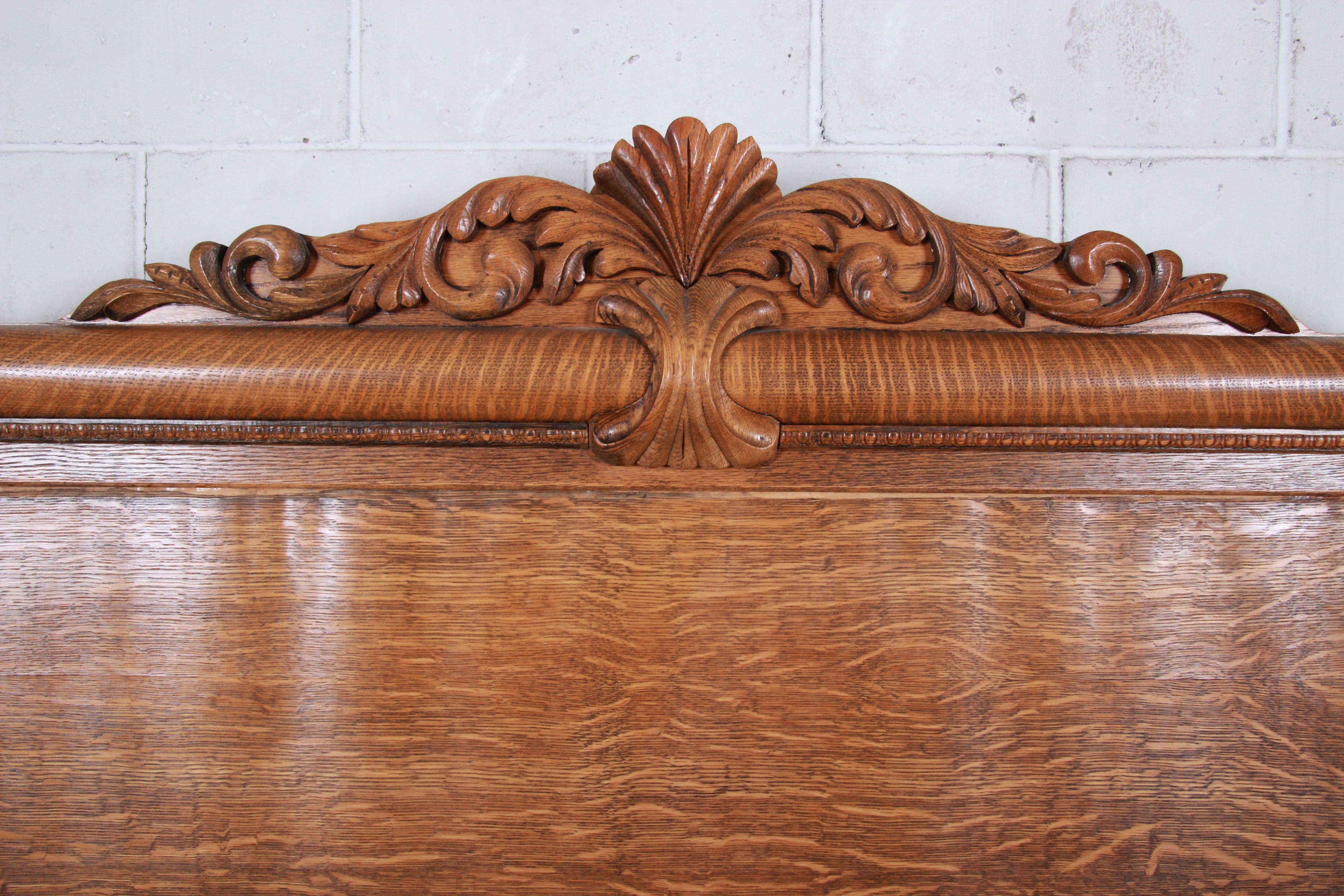 antique oak headboard queen