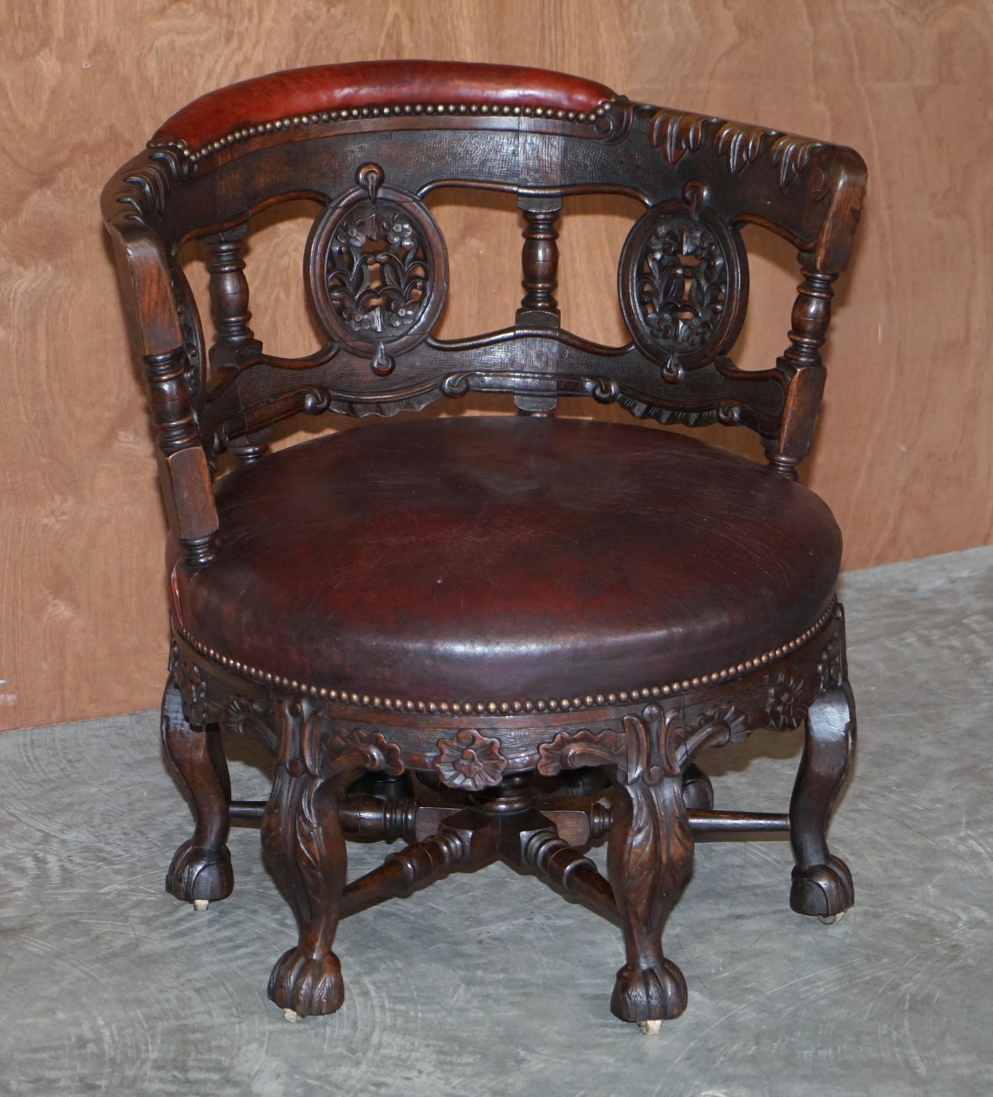 We are delighted to offer for sale highly decorative and exquisitely made Antique Victorian circa 1870 Burgermeister chair based on a 17th design

A very well made and decorative chair, it is heavily carved from top to bottom with six legs all of