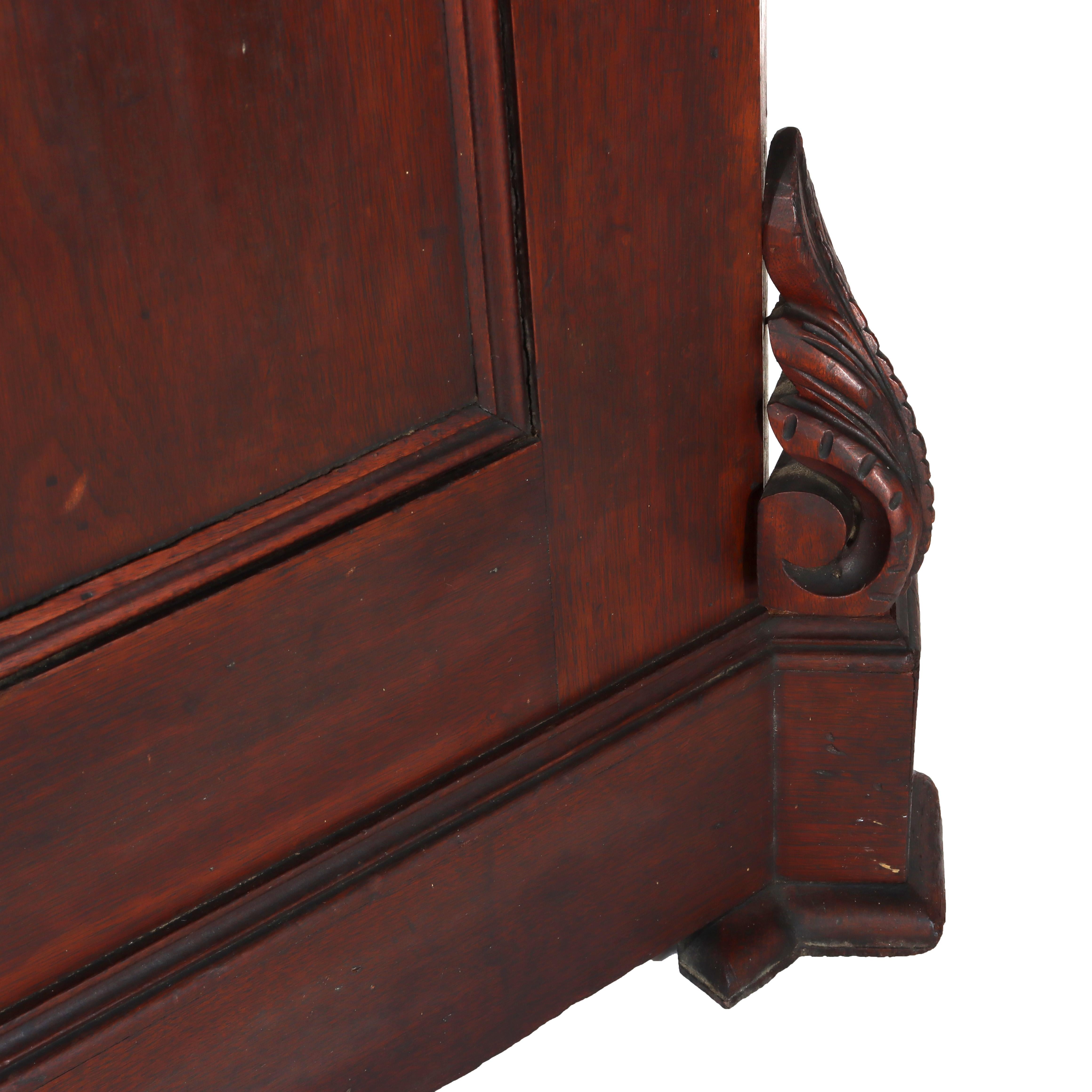 Antique Carved Walnut 2-Door 2-Drawer Washstand With Backsplash c1900 For Sale 9