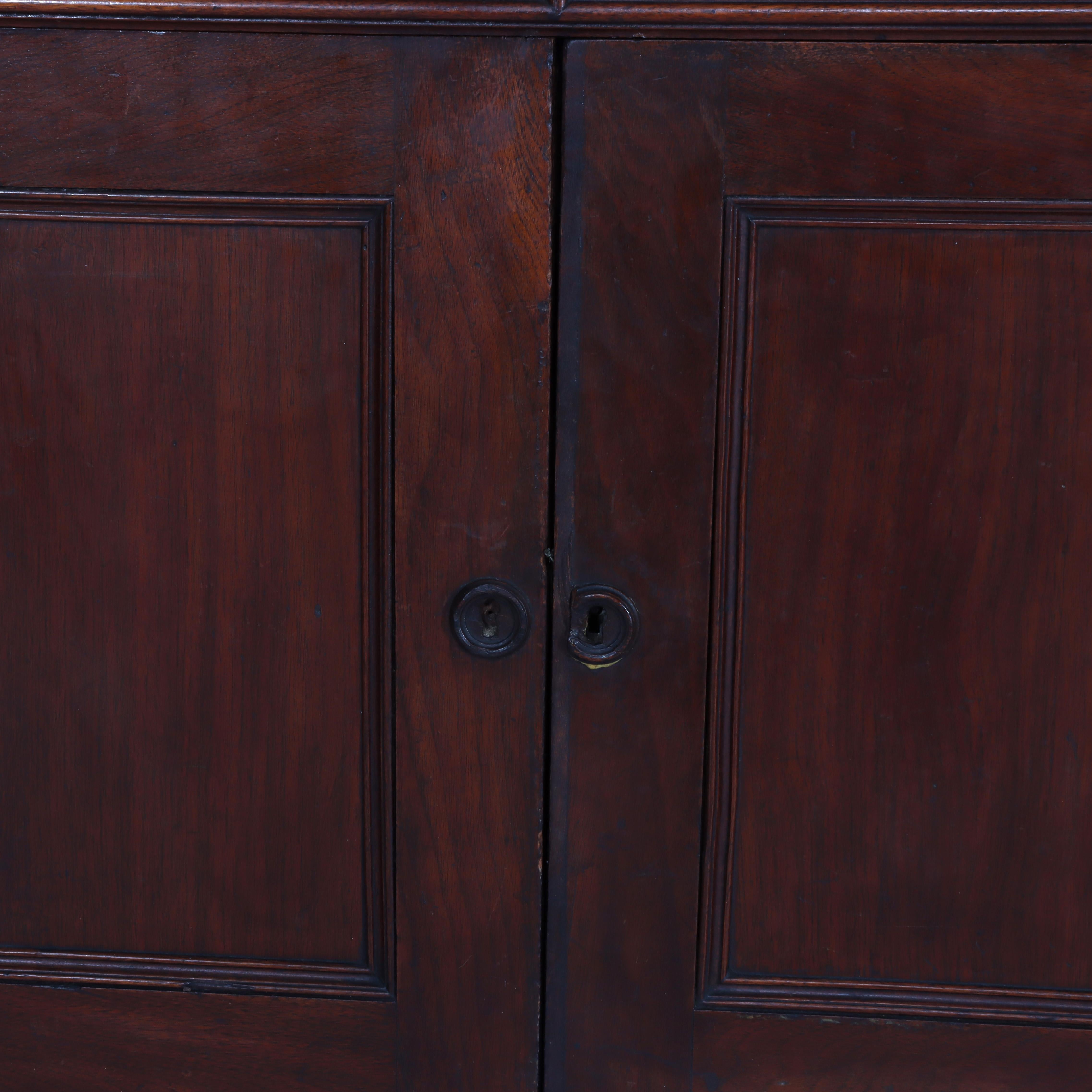 Antique Carved Walnut 2-Door 2-Drawer Washstand With Backsplash c1900 For Sale 2