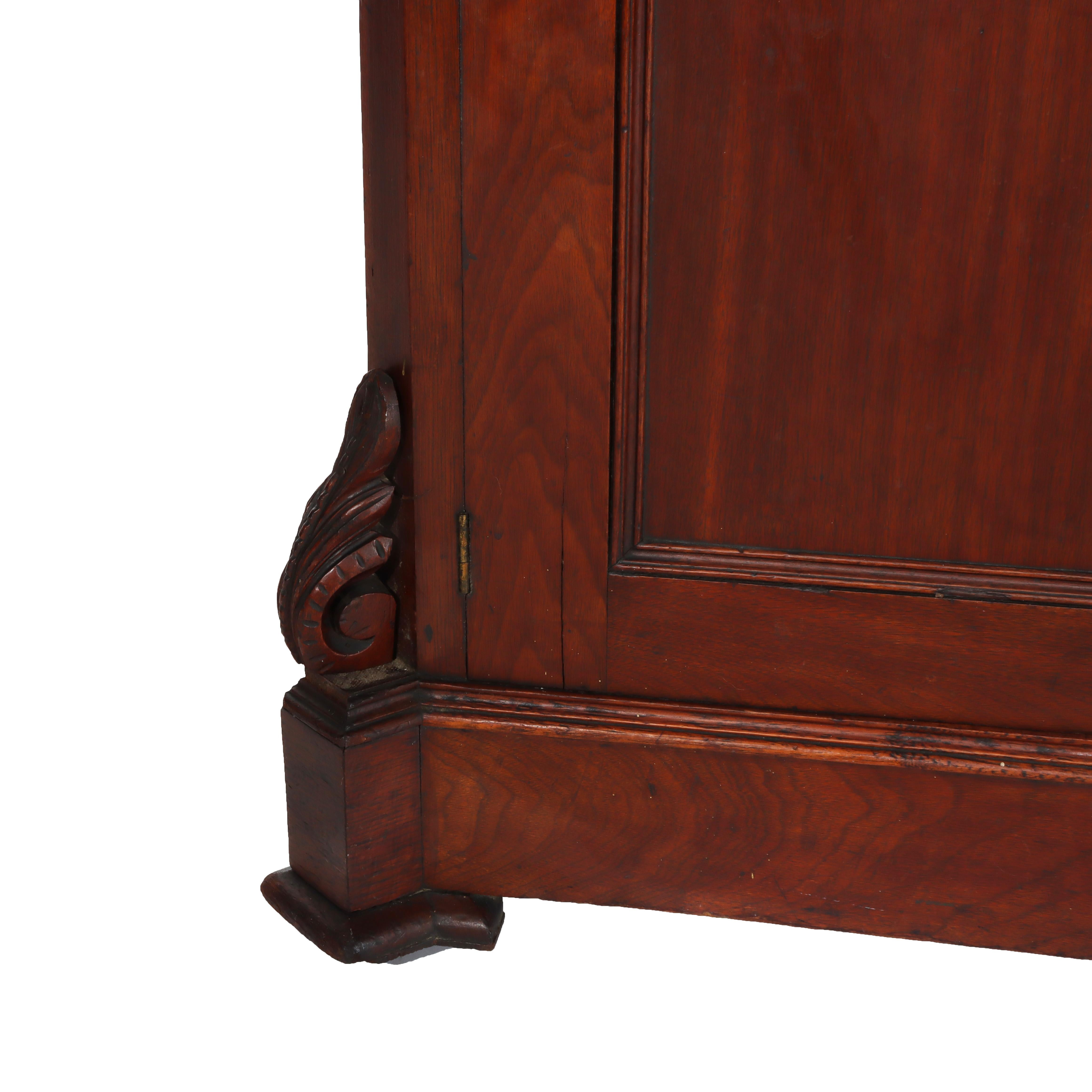 Antique Carved Walnut 2-Door 2-Drawer Washstand With Backsplash c1900 For Sale 3