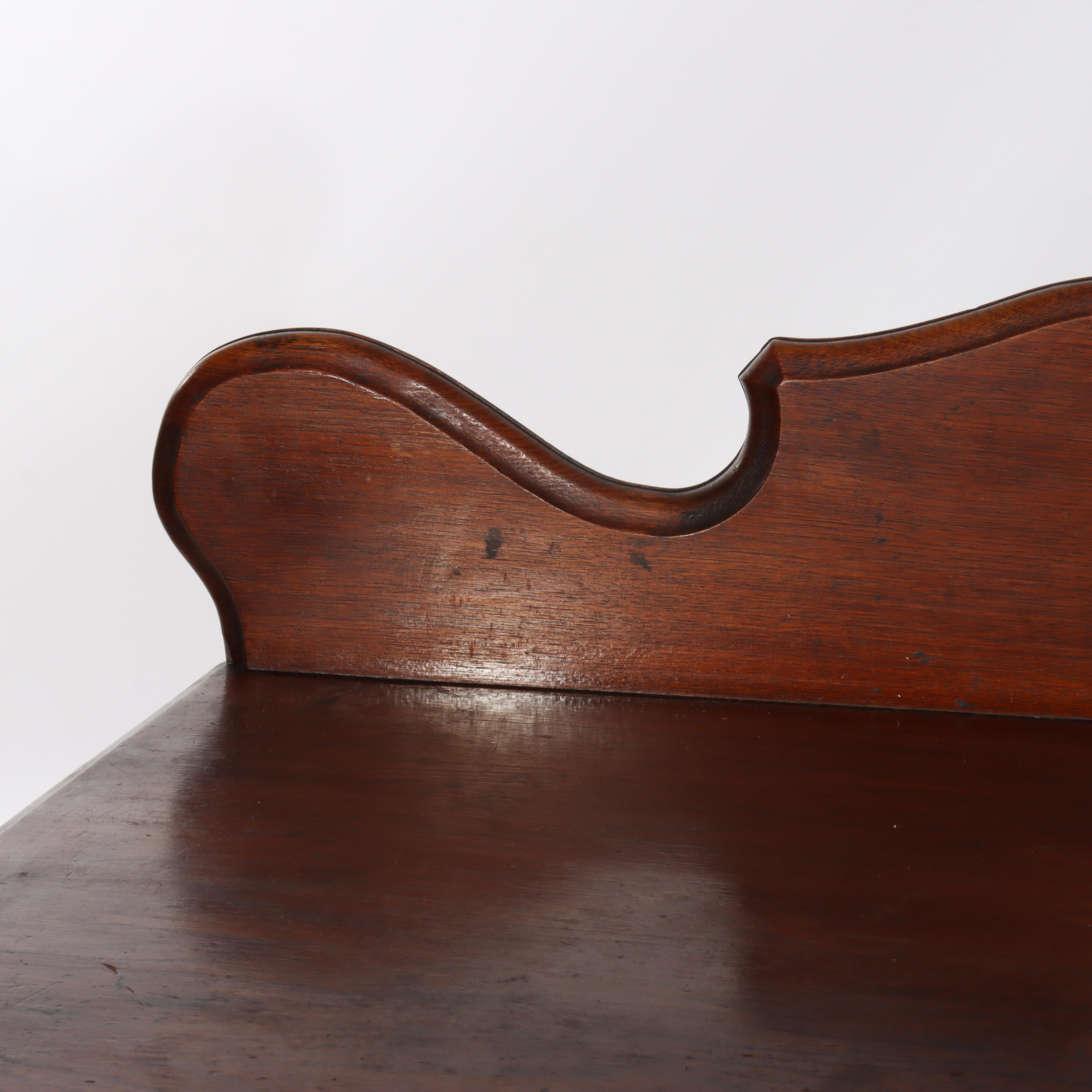 Antique Carved Walnut 2-Door 2-Drawer Washstand With Backsplash c1900 For Sale 4