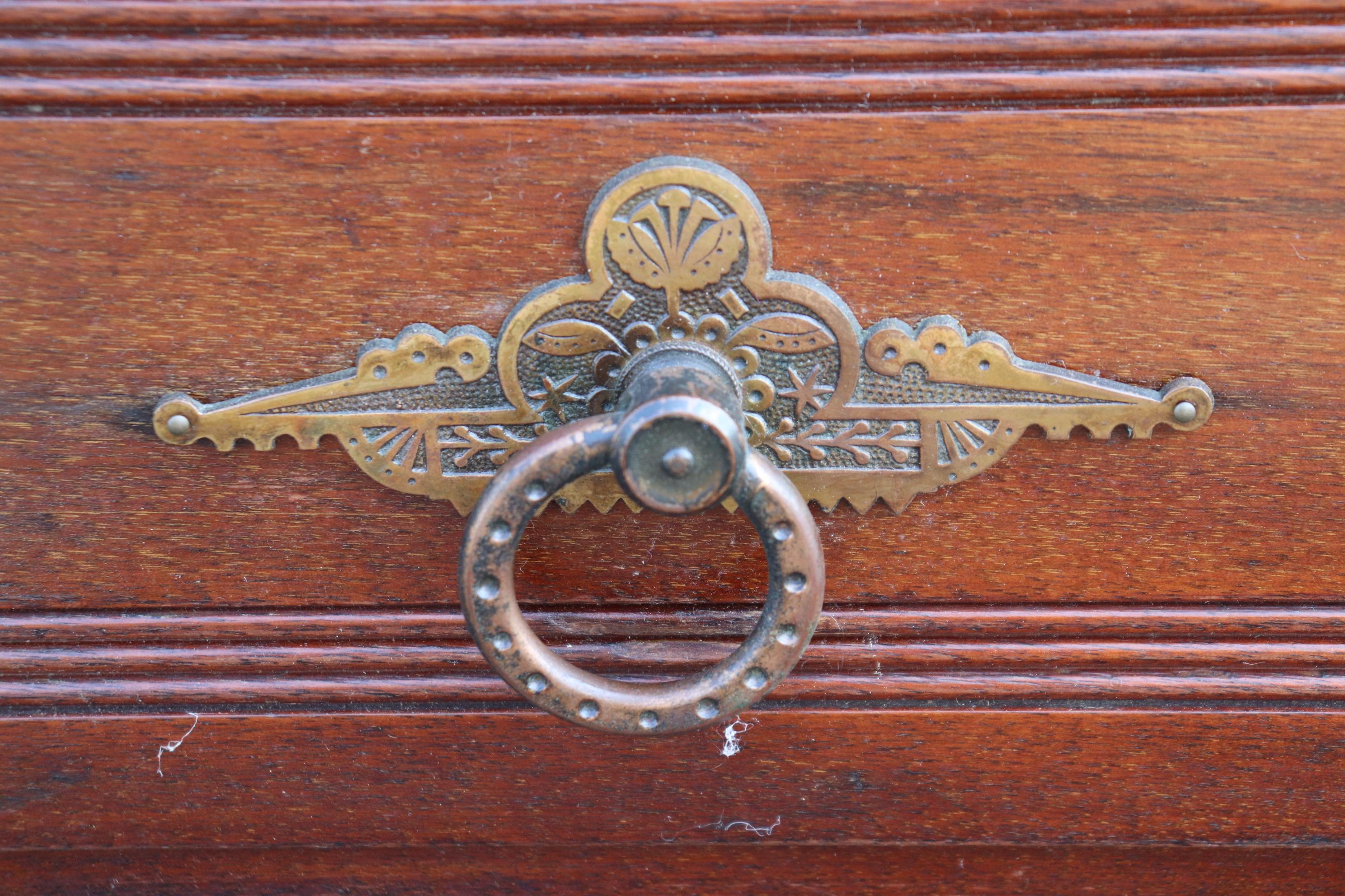 Antique Carved Walnut American Victorian Armoire Attributed to Daniel Pabst For Sale 8