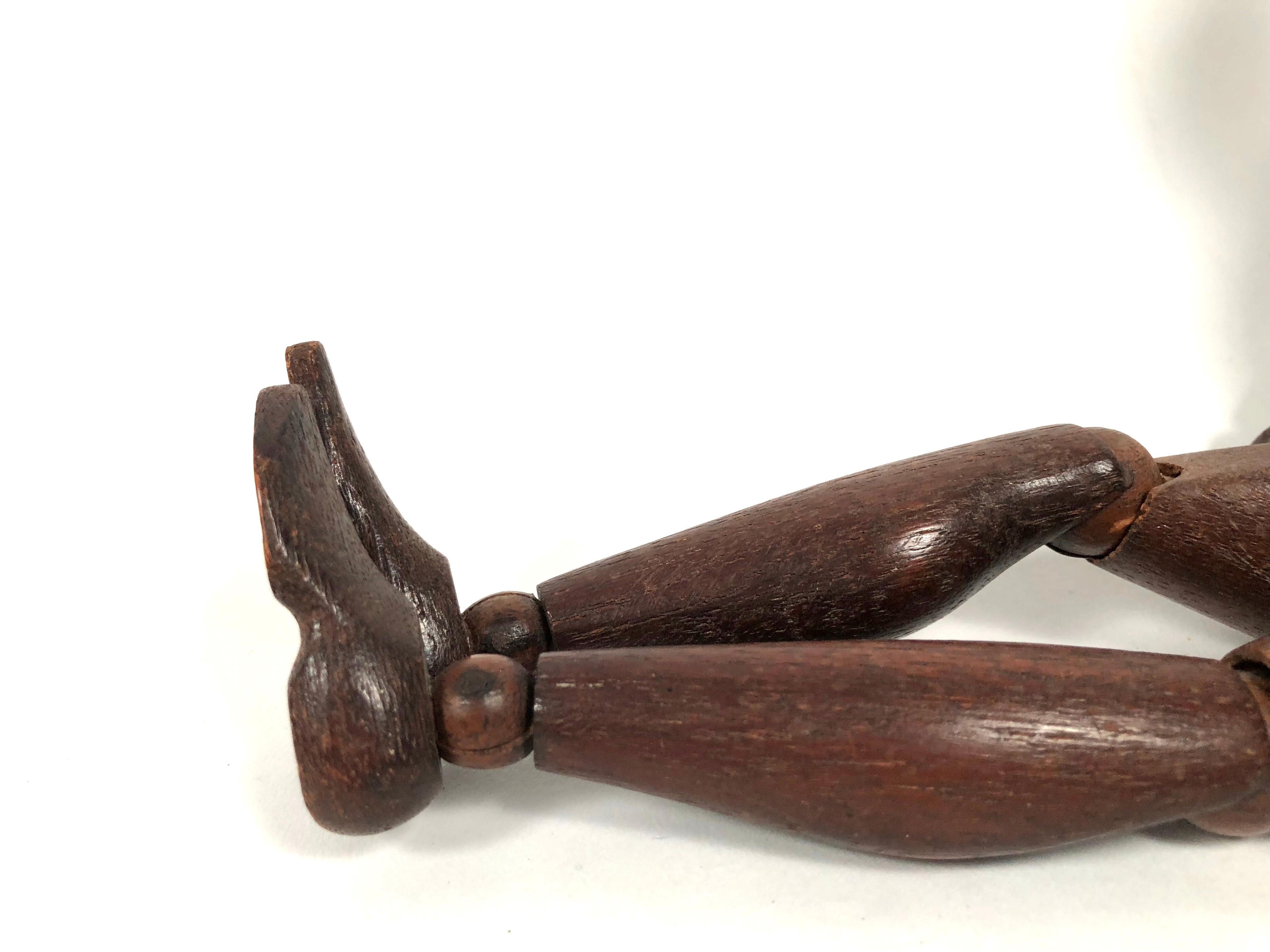 Antique Carved Walnut Articulated Artist's Figure Model 6