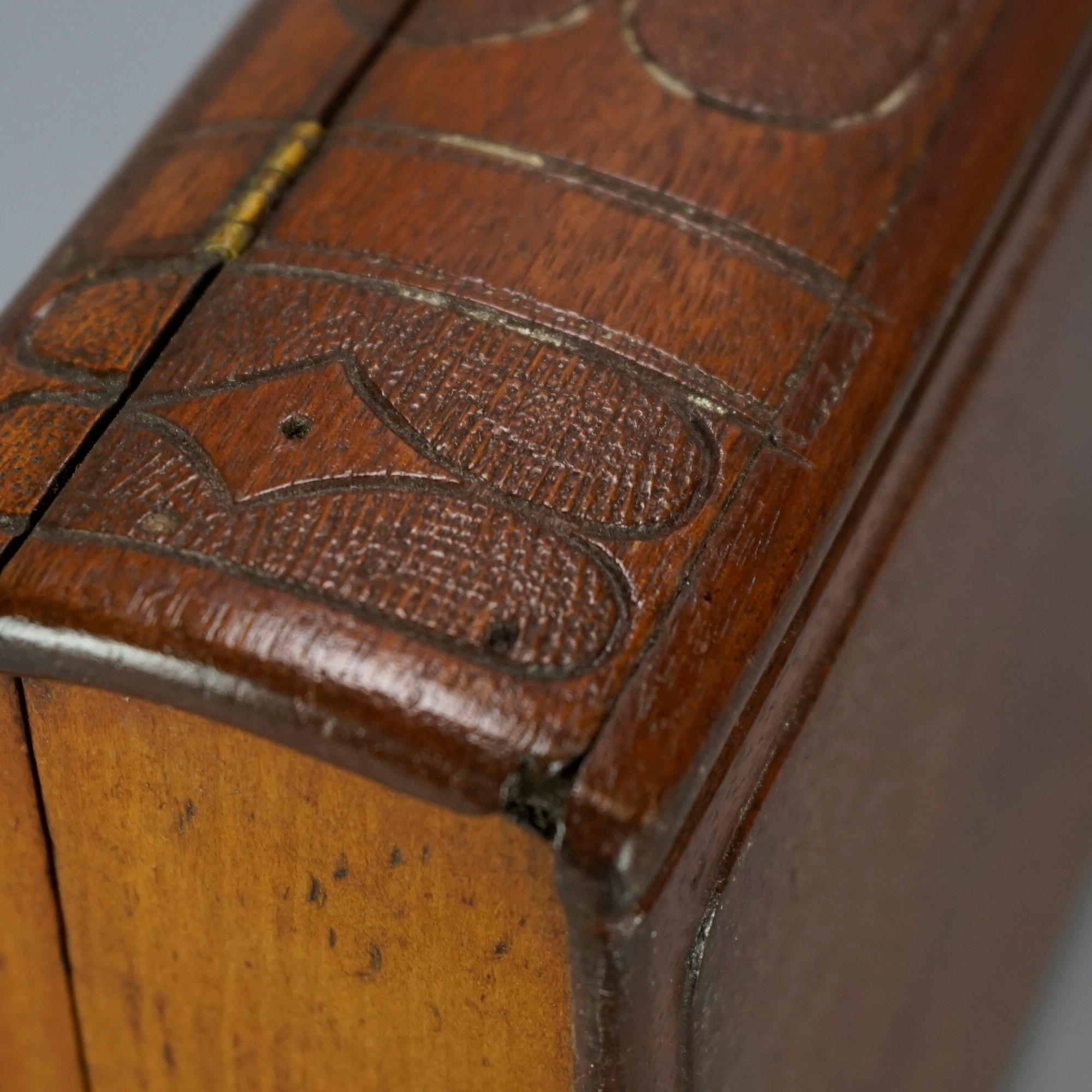 Antique Carved Walnut Book Box, Circa 1900 6