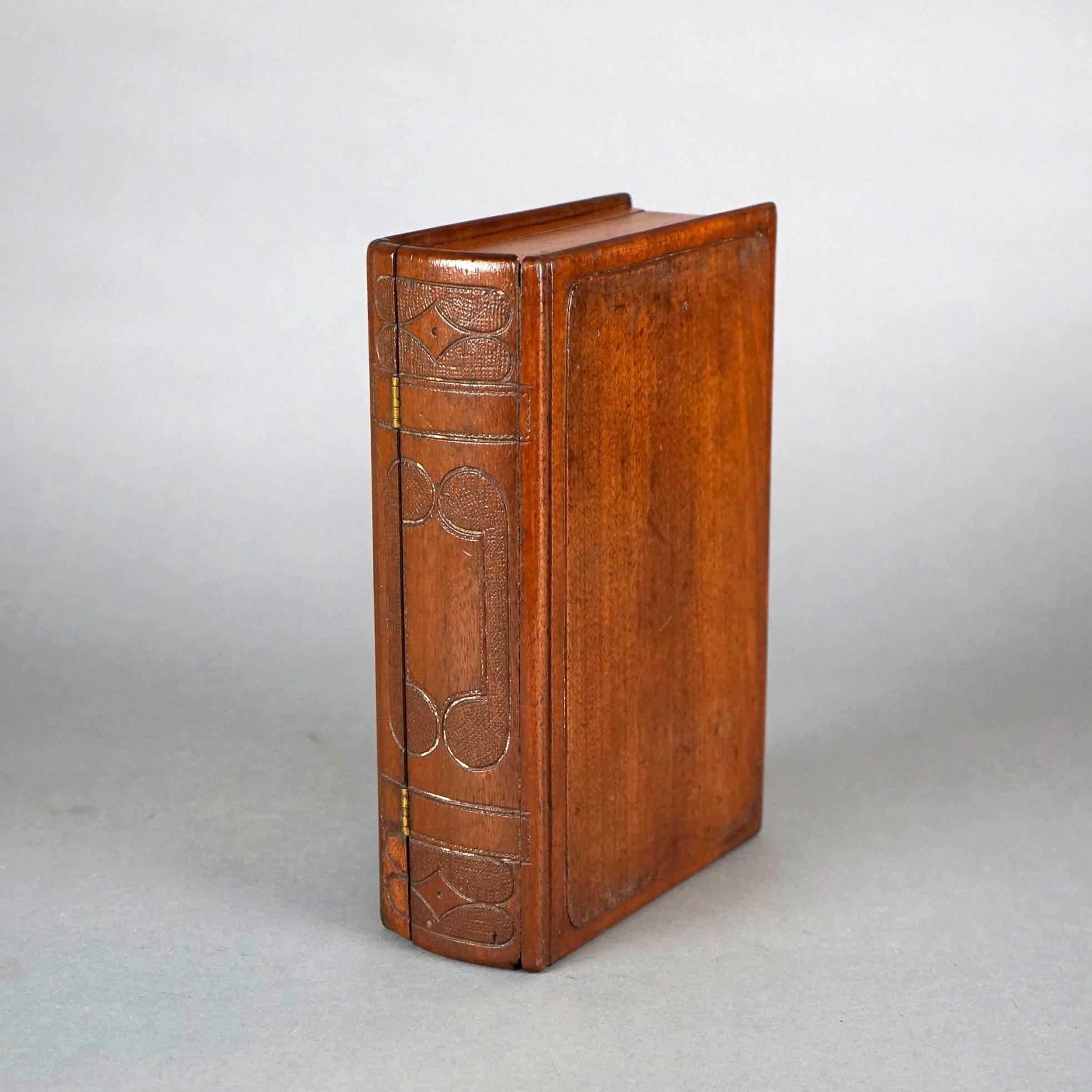 20th Century Antique Carved Walnut Book Box, Circa 1900