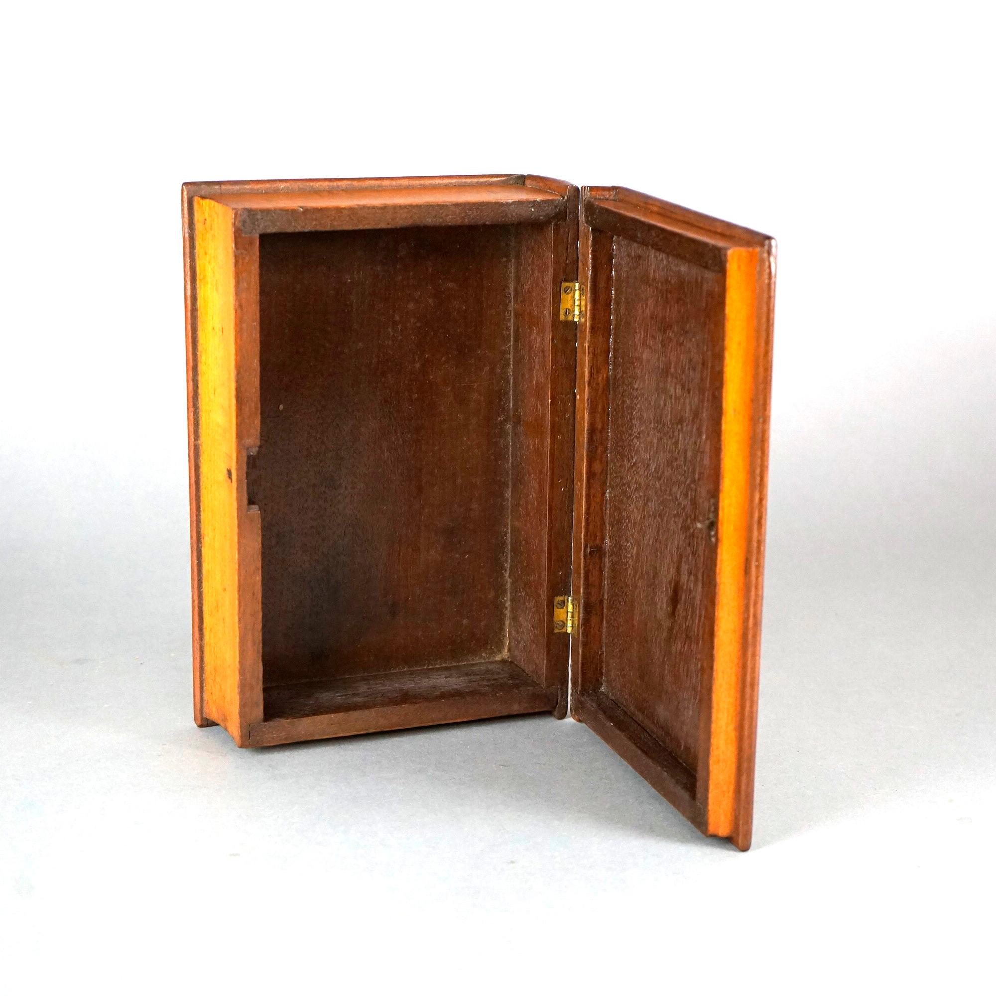 Antique Carved Walnut Book Box, Circa 1900 4