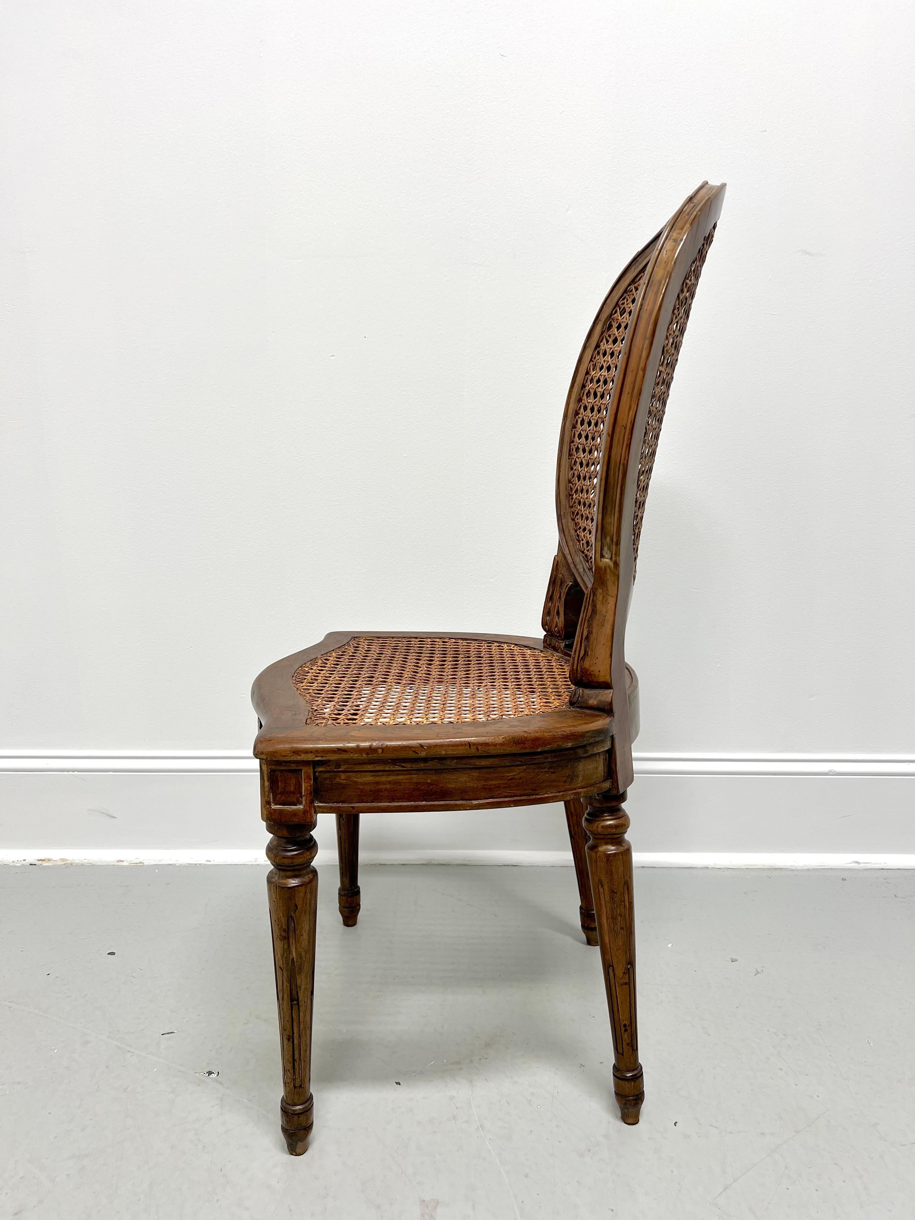 Other Antique Carved Walnut & Cane Italian Provincial Side Chair