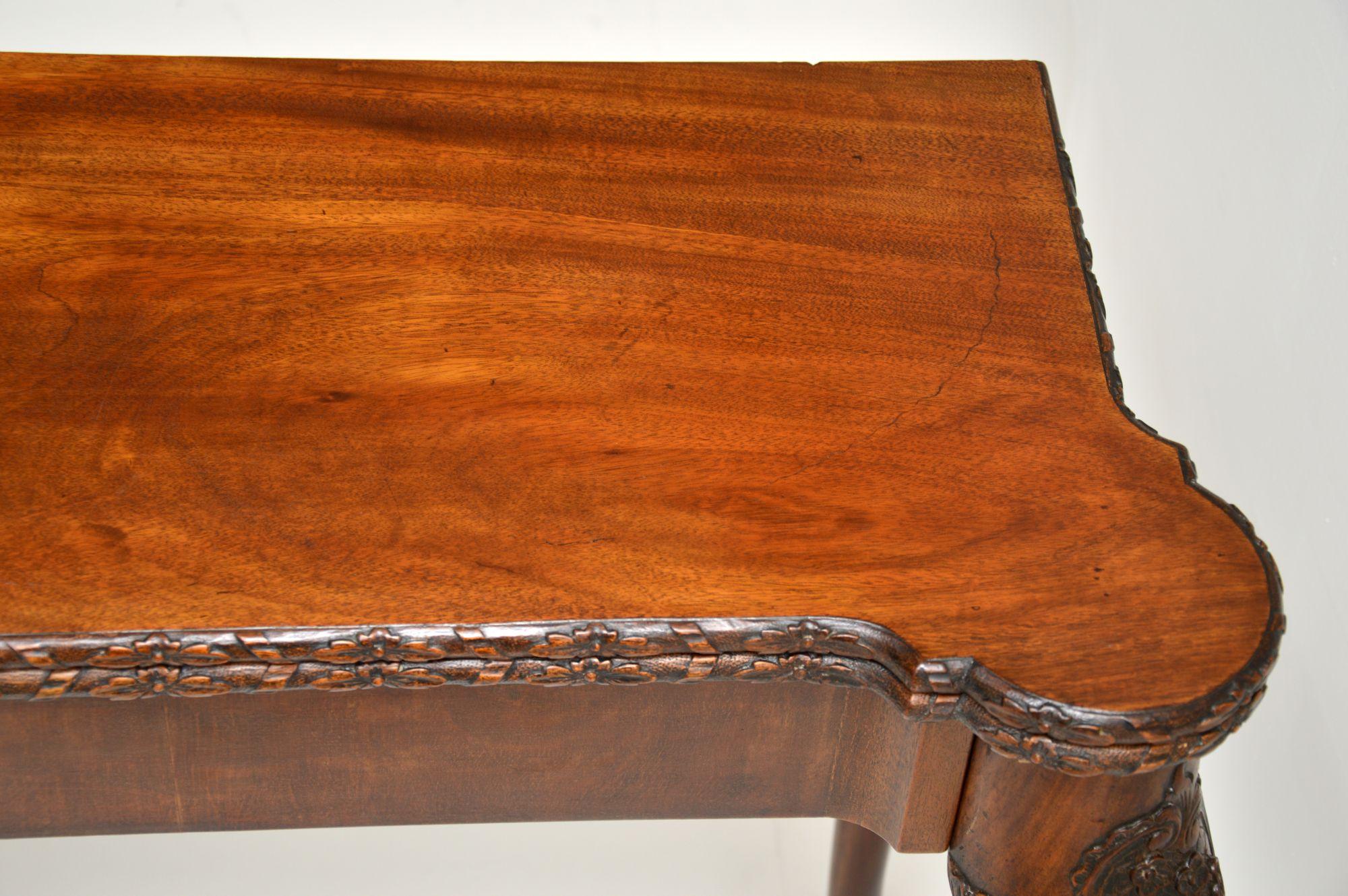 Antique Carved Walnut Card Table 4