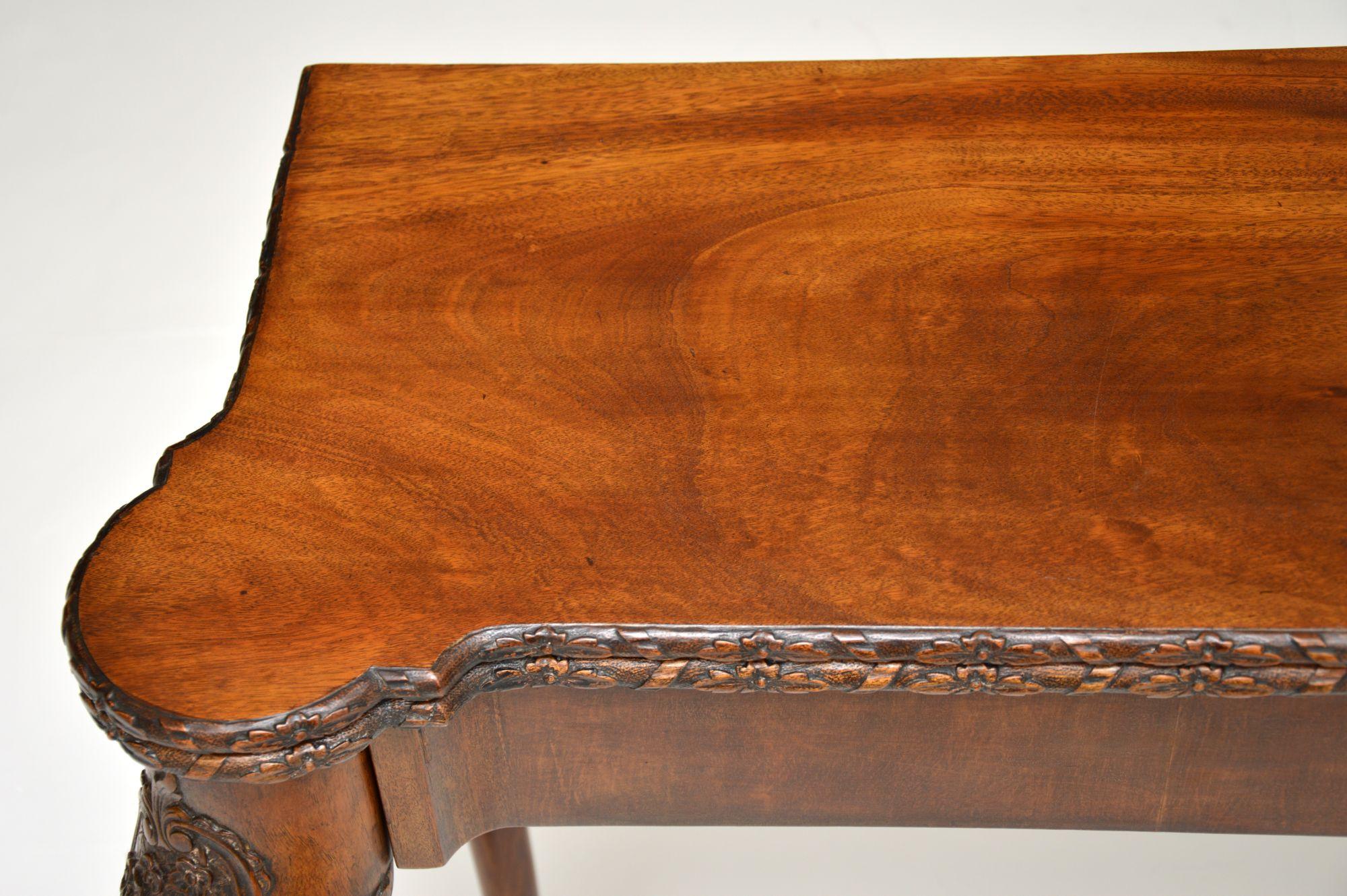 Antique Carved Walnut Card Table 5