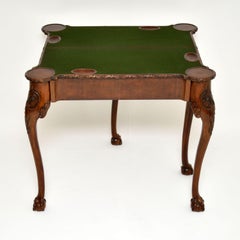 Antique Carved Walnut Card Table