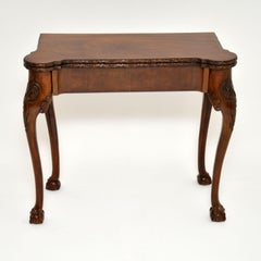 Antique Carved Walnut Card Table