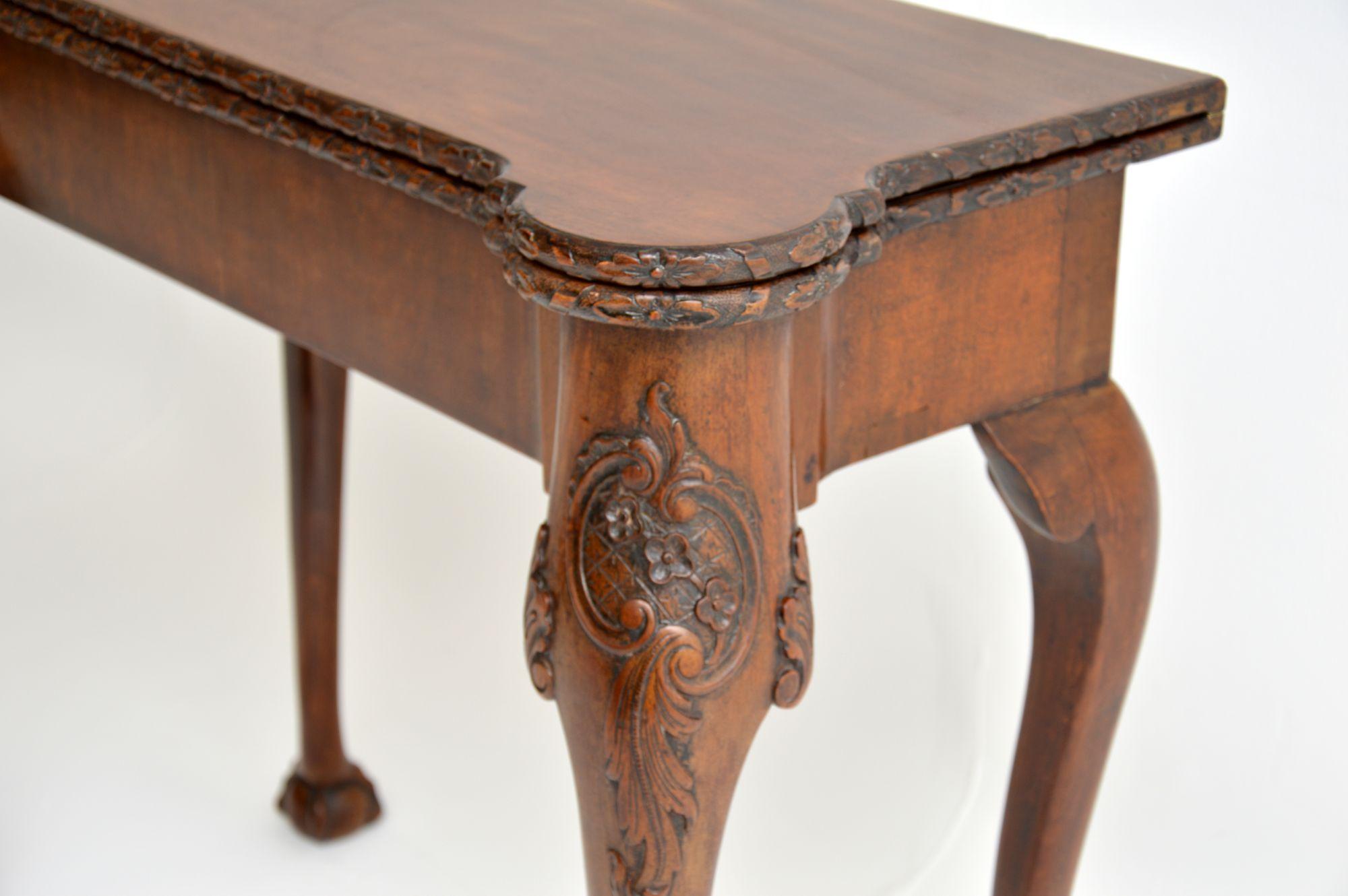 George II Antique Carved Walnut Card Table