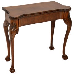 Antique Carved Walnut Card Table