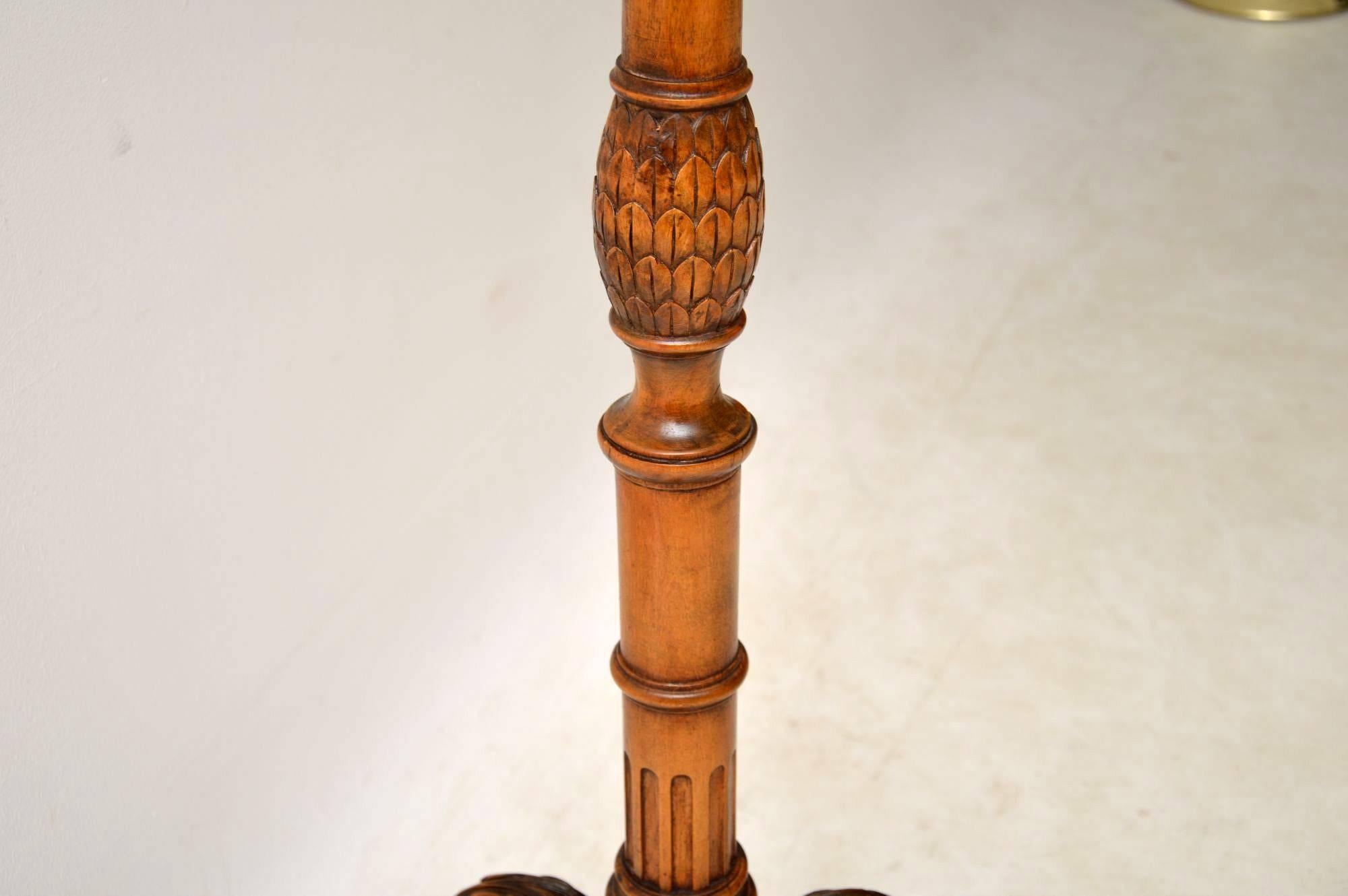 Antique Carved Walnut Floor Lamp 2