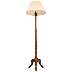 Antique Carved Walnut Floor Lamp