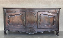 Antique French, in legno di noce intagliato, grande mobile buffet o credenza