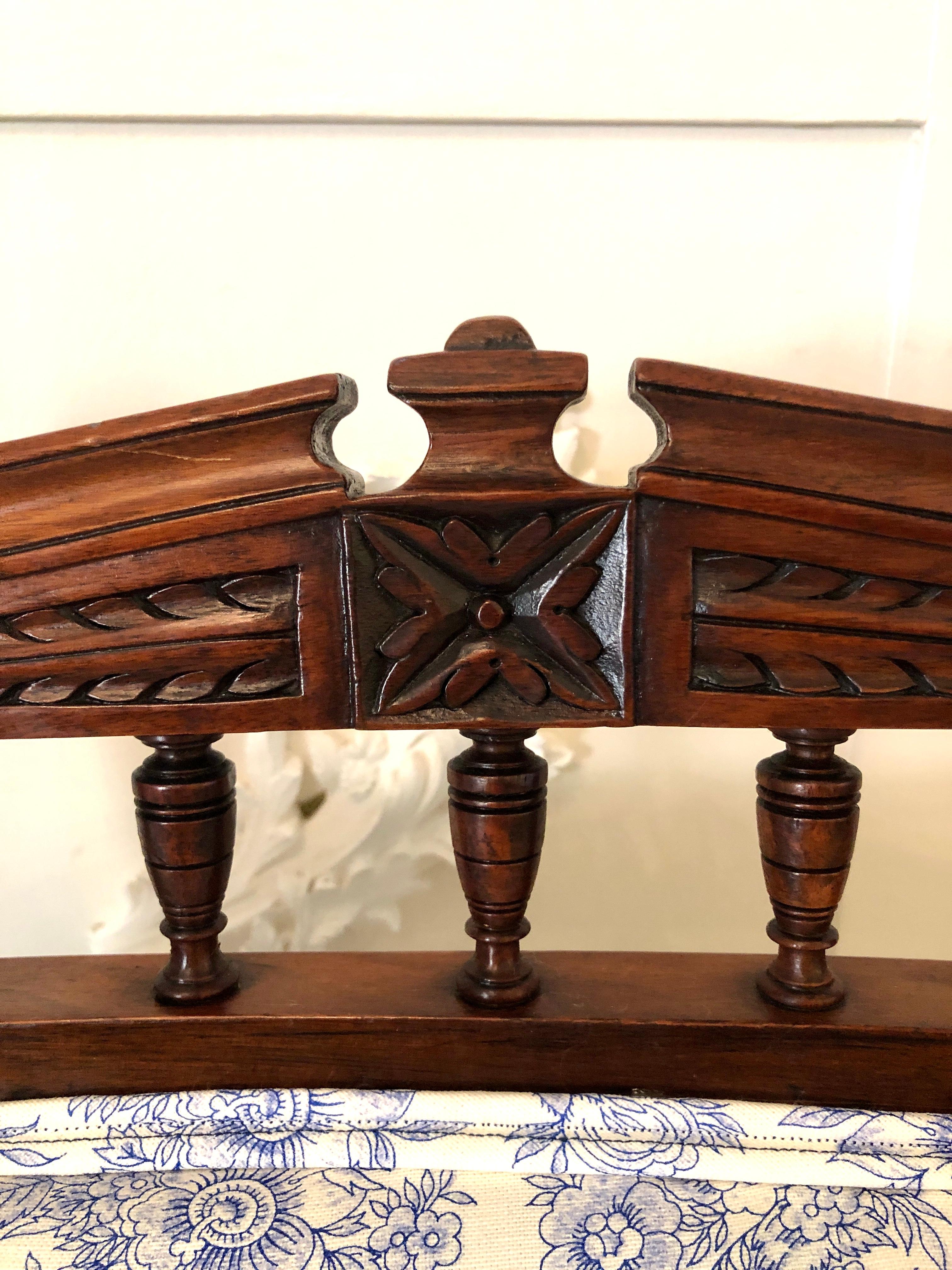 Antique Carved Walnut Ladies Chair For Sale 2