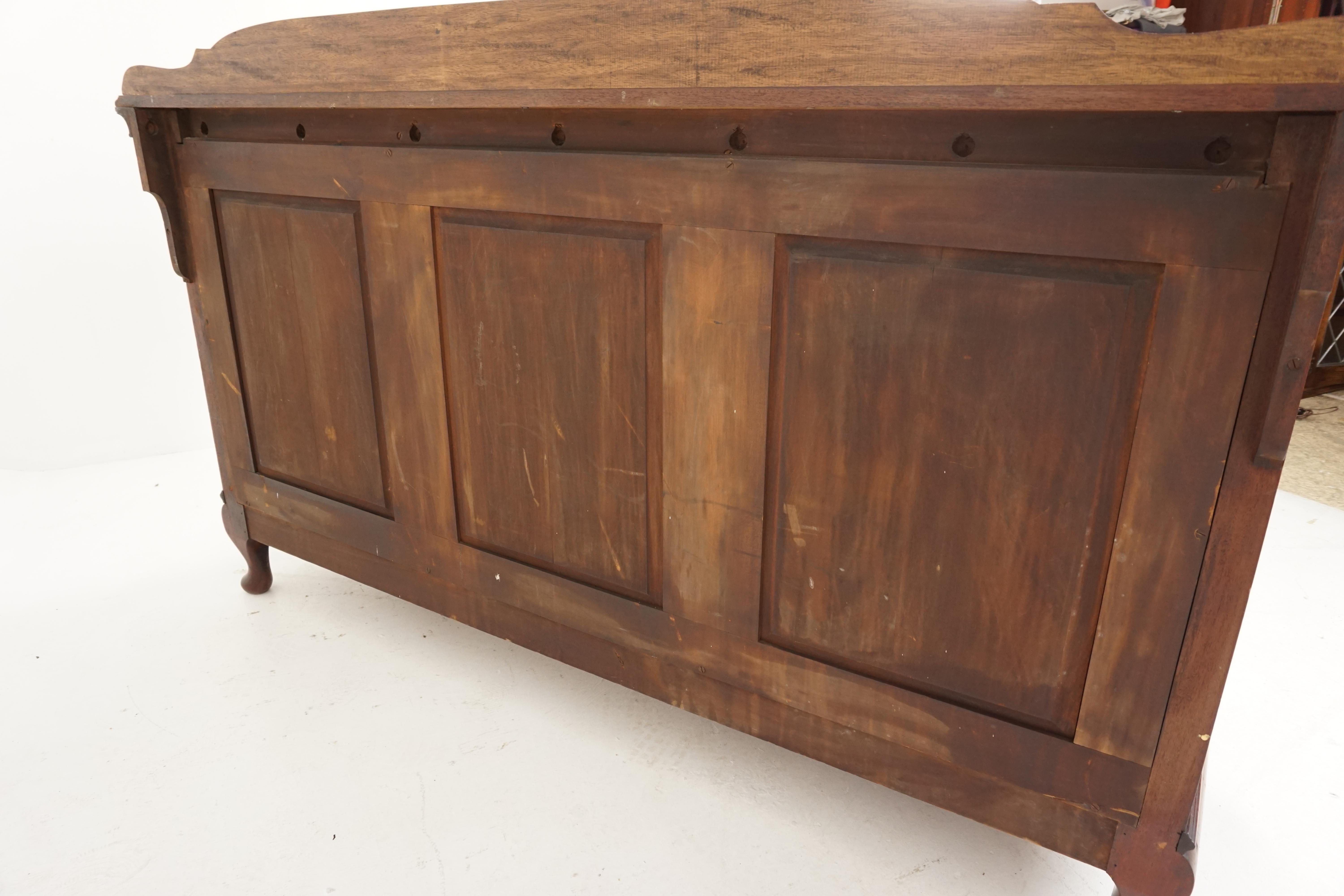 Antique Carved Walnut Sideboard, Buffet, or Chiffonier, Scotland 1920, H073 For Sale 1