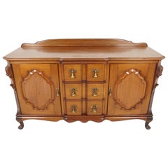 Antique Carved Walnut Sideboard, Buffet, or Chiffonier, Scotland 1920, H073
