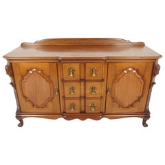 Buffet ou enfilade ancien en noyer sculpté, Chiffonnier, Écosse 1920, H073