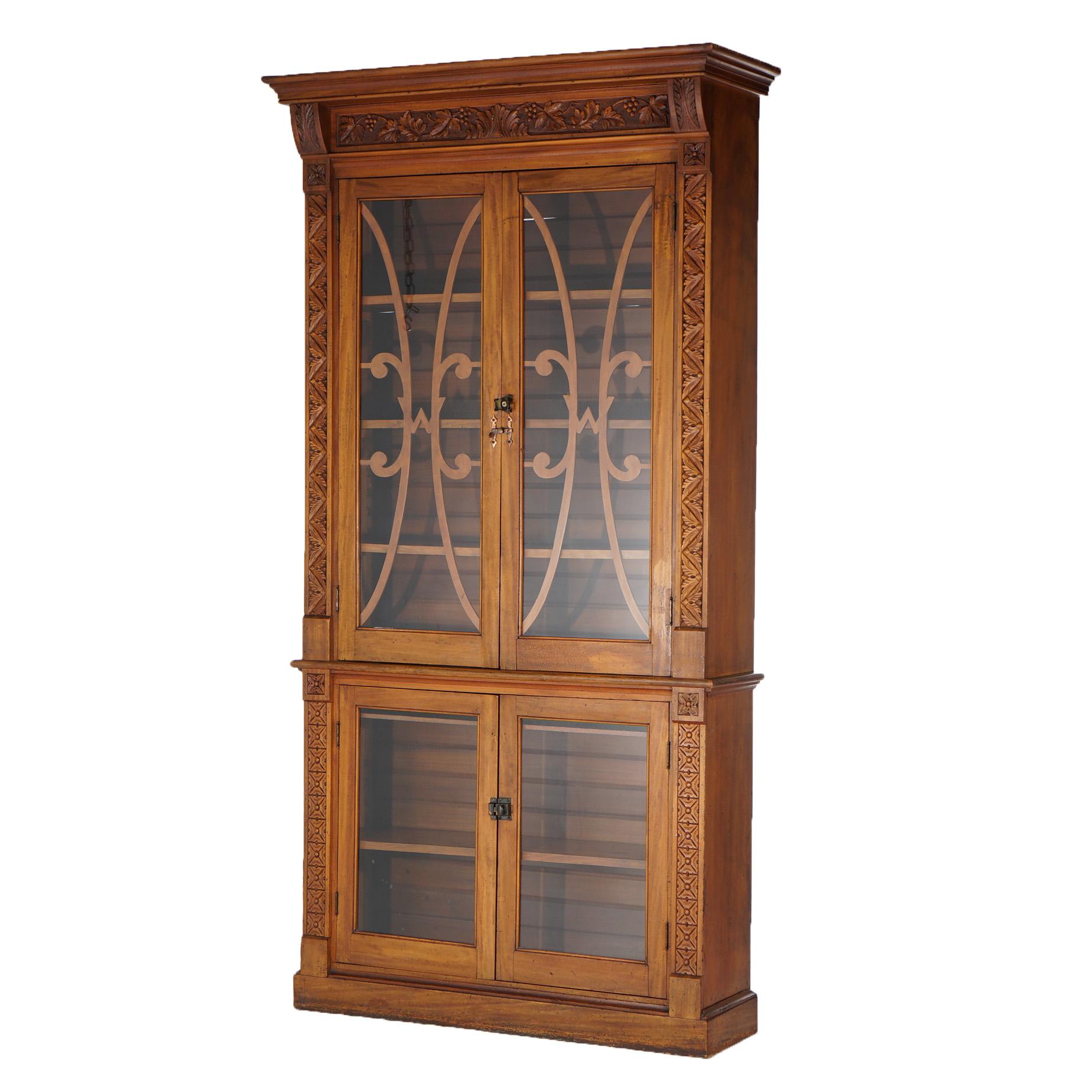 ***Reduced Delivery Rates - See Below or Click “Ask The Seller” to Request a Quote***

Antique Carved Walnut Tall Enclosed Store Cabinet with Rosettes, Foliate Elements, Vineyard Grape & Leaf Design C1880

Measures - 98