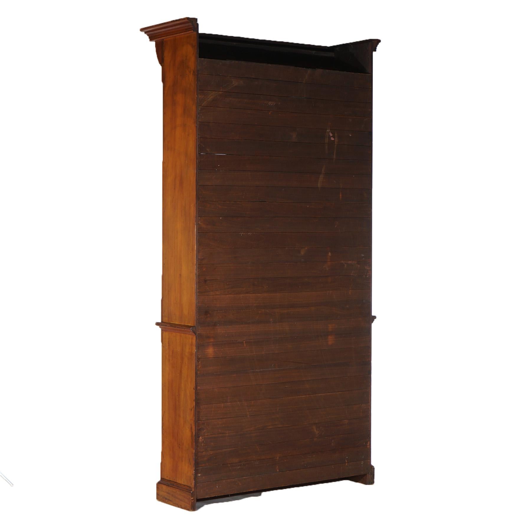 Antique Carved Walnut Tall Enclosed Store Cabinet with Grape & Leaf Design C1880 For Sale 4