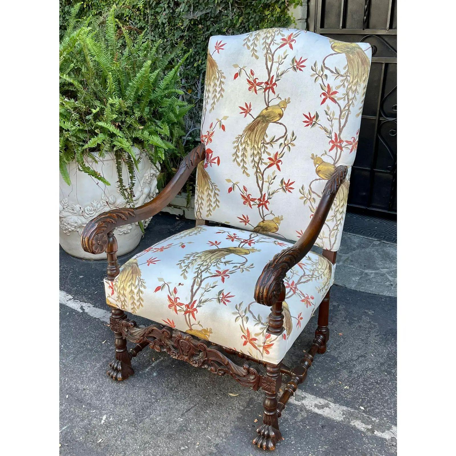 embroidered armchair