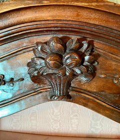 Antique Carved Walnut Wall-Mounted Spice Rack