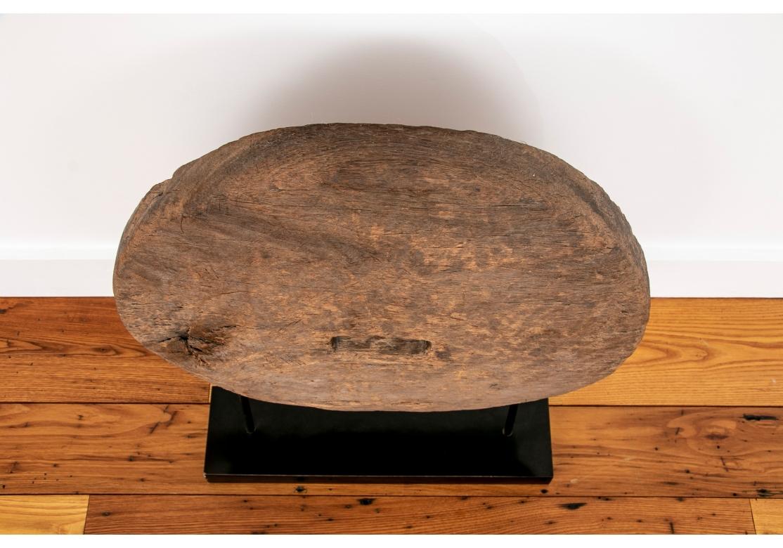 Antique Carved Wheel Mounted On Stand For Sale 2