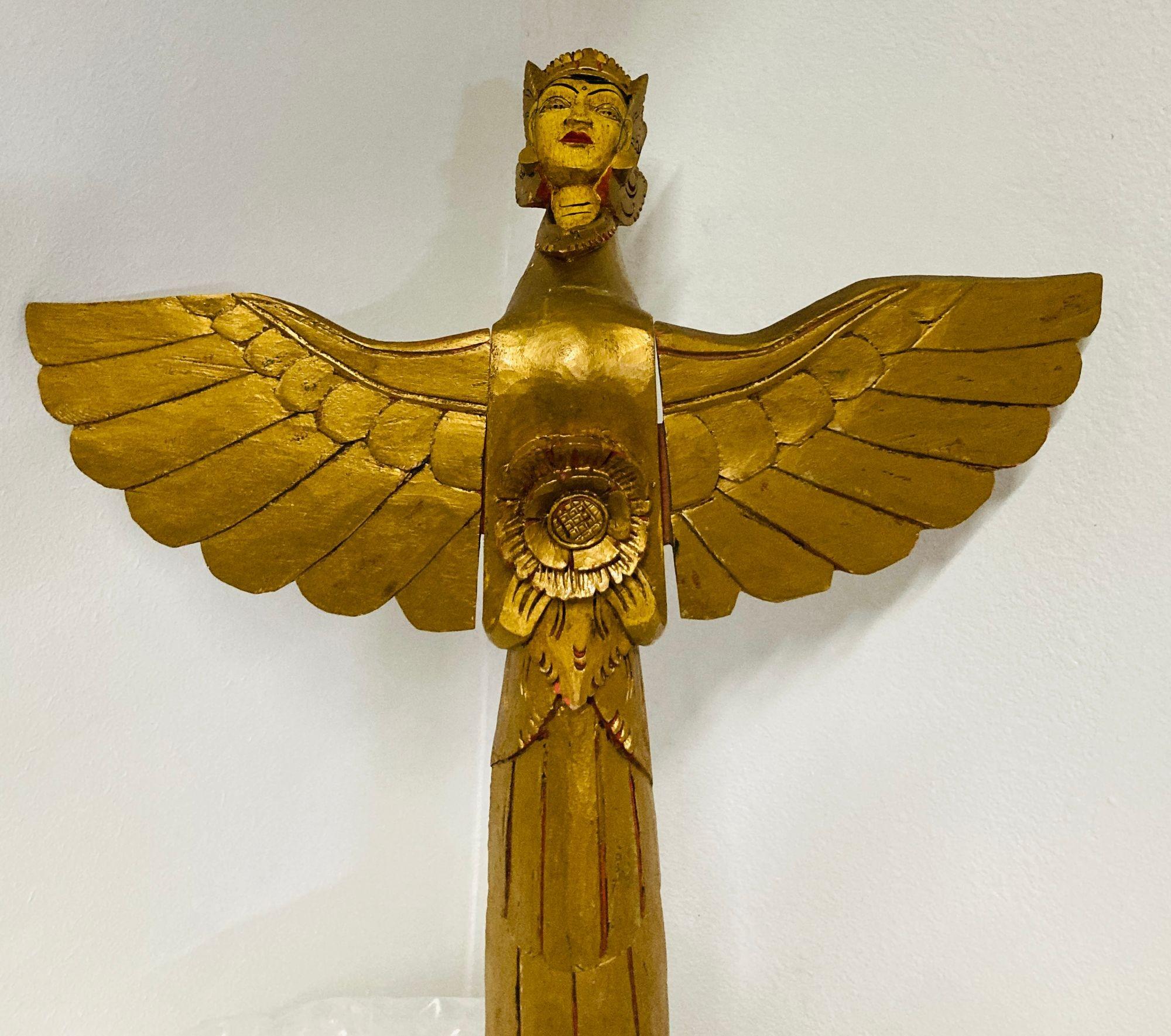 Antiguo Tallado Alado KINNARA Diosa Alada Tailandia en venta 3